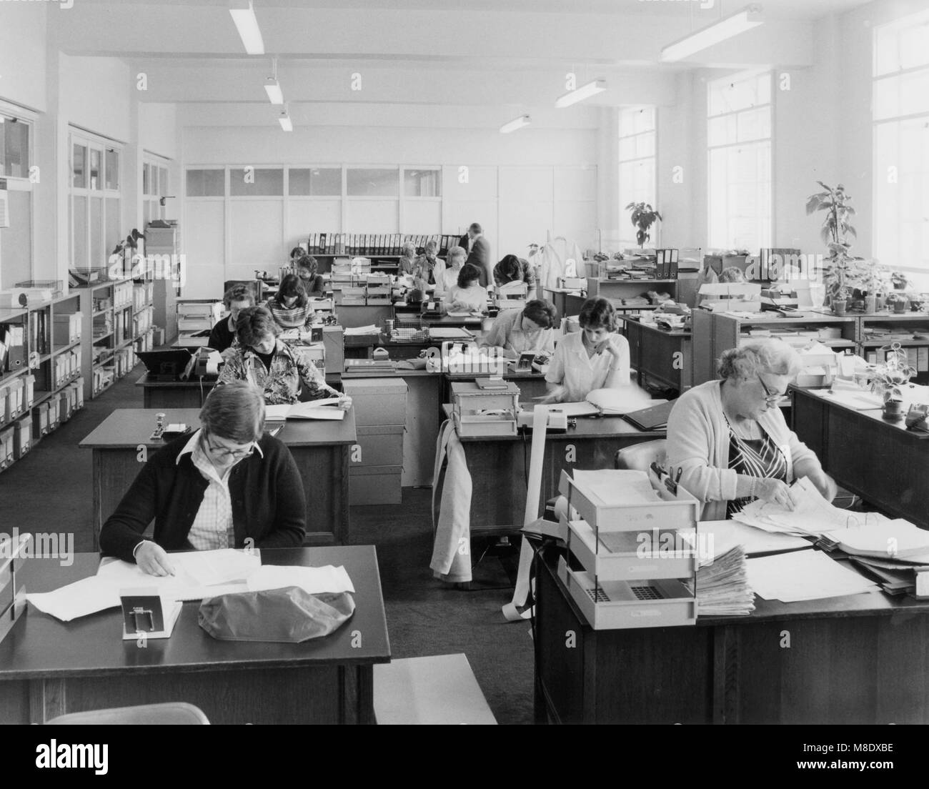 Office accounts department 1978 Stock Photo