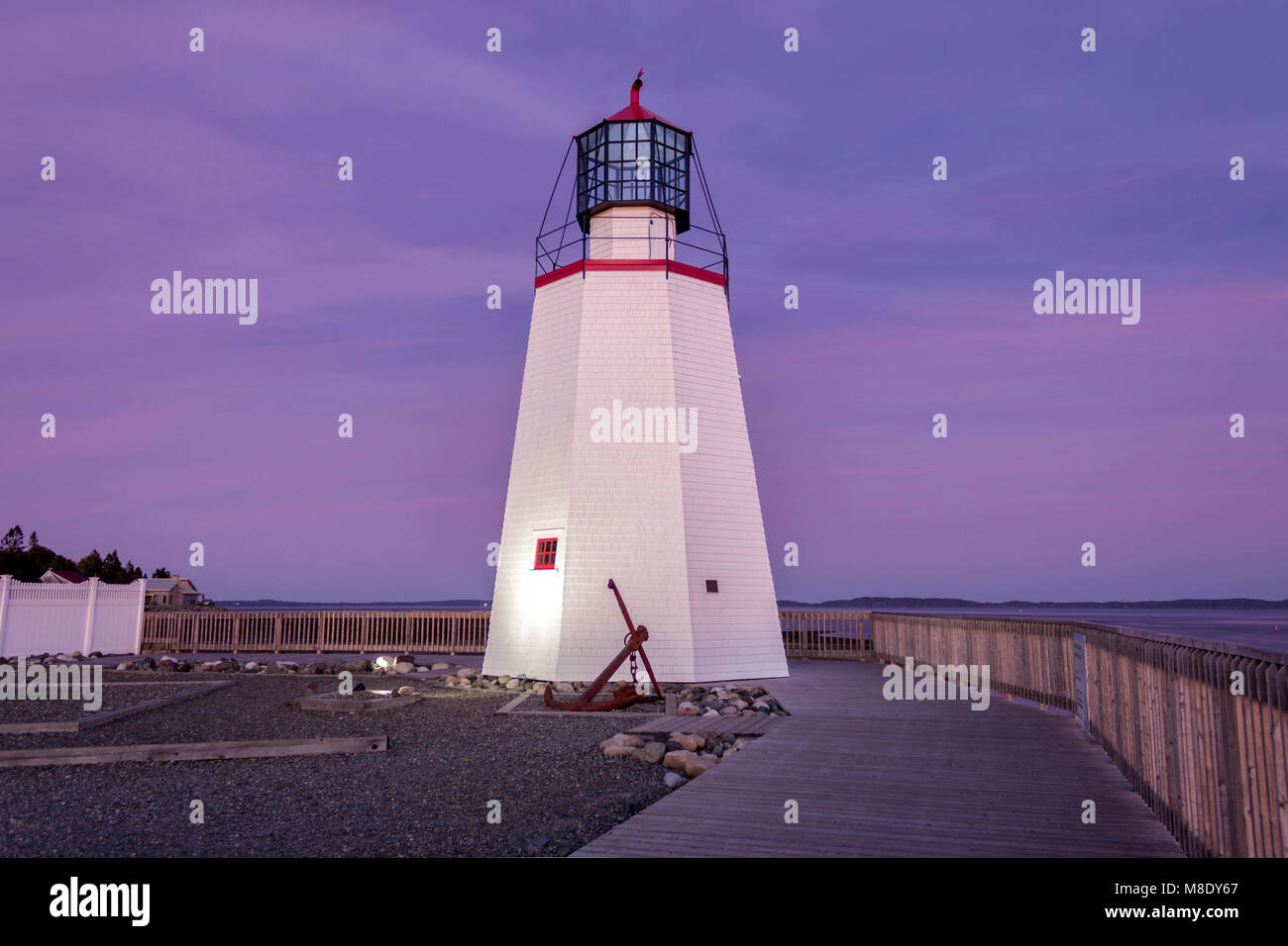 Restored Pendlebury Lighthouse, St. Andrews, New Brunswick, Canada Stock Photo