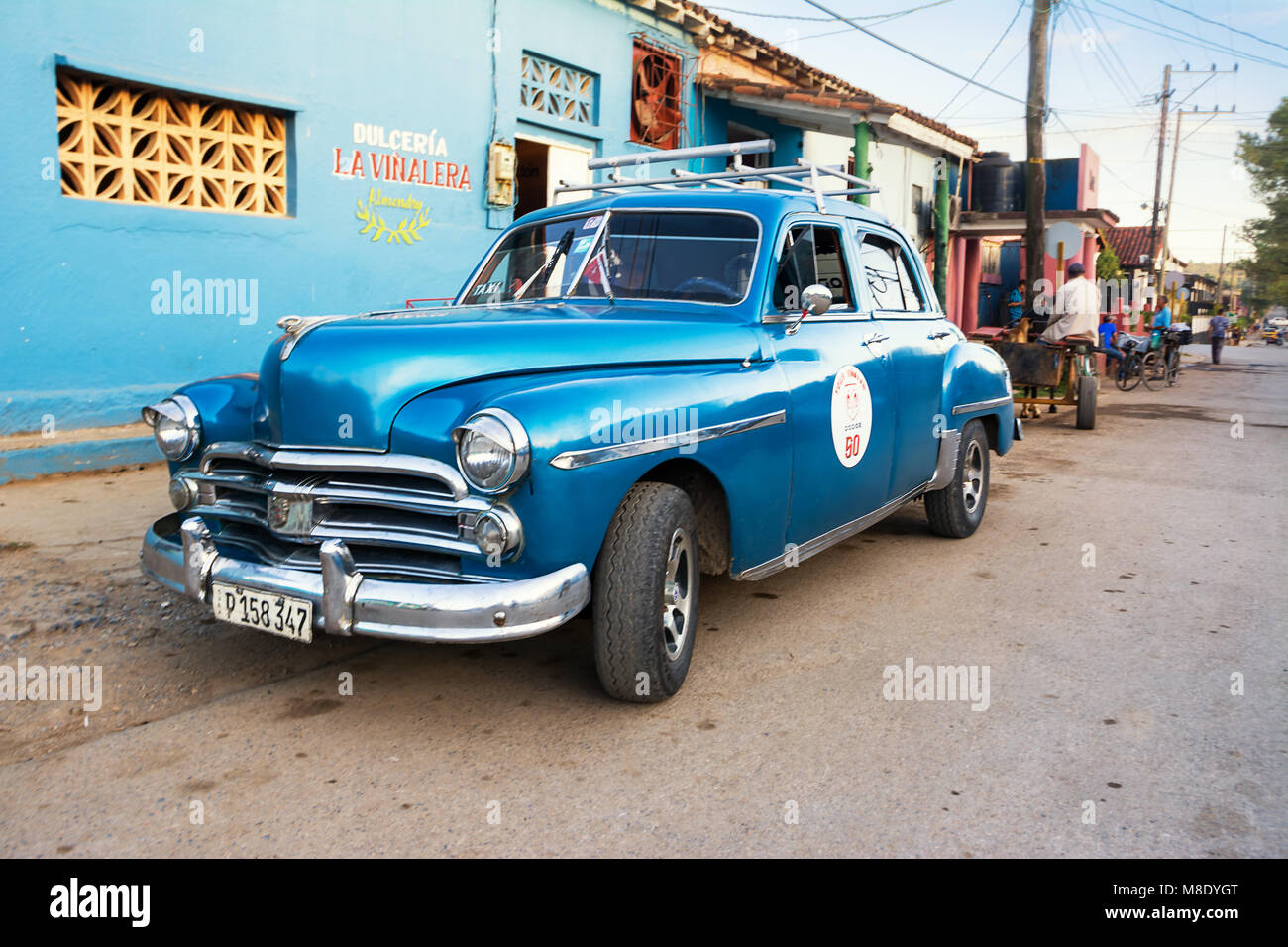 Vinales, Cuba - December 5, 2017: Old 1950s car in the street of Vinales Stock Photo