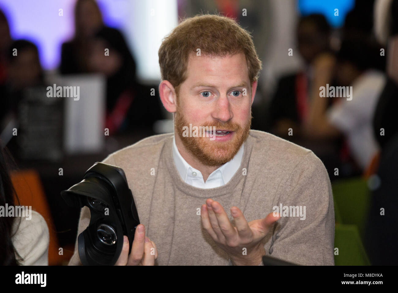 Megan Markle and Prince Harry visited Millennium Point in Birmingham on International Women's Day. Stock Photo