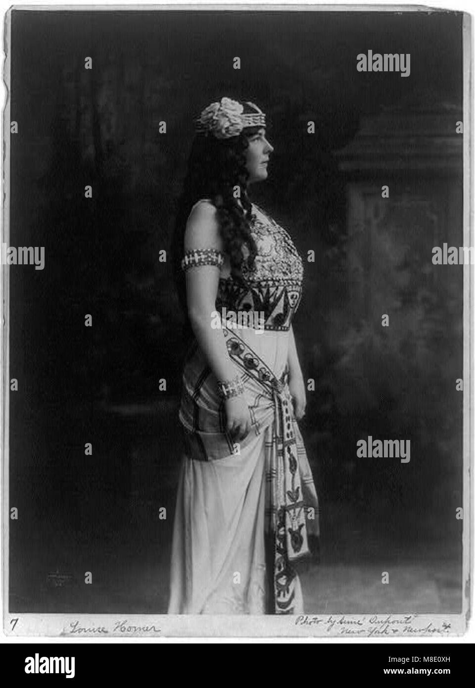 A portrait of Louise Horner, showcasing her in a formal setting. The ...