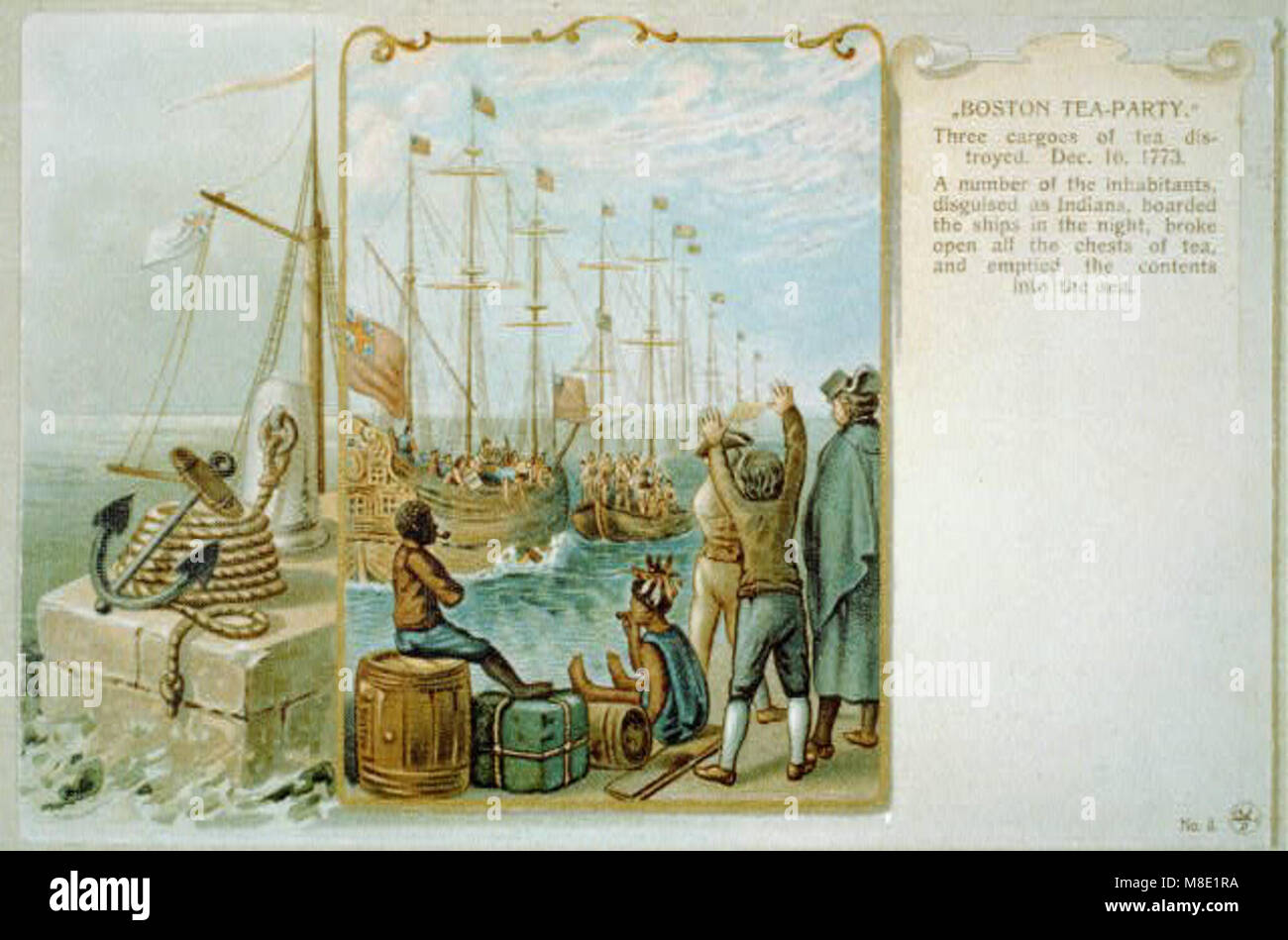 'Boston tea-party.' Three cargoes of tea destroyed. Dec. 16, 1773 LCCN2002719851 Stock Photo