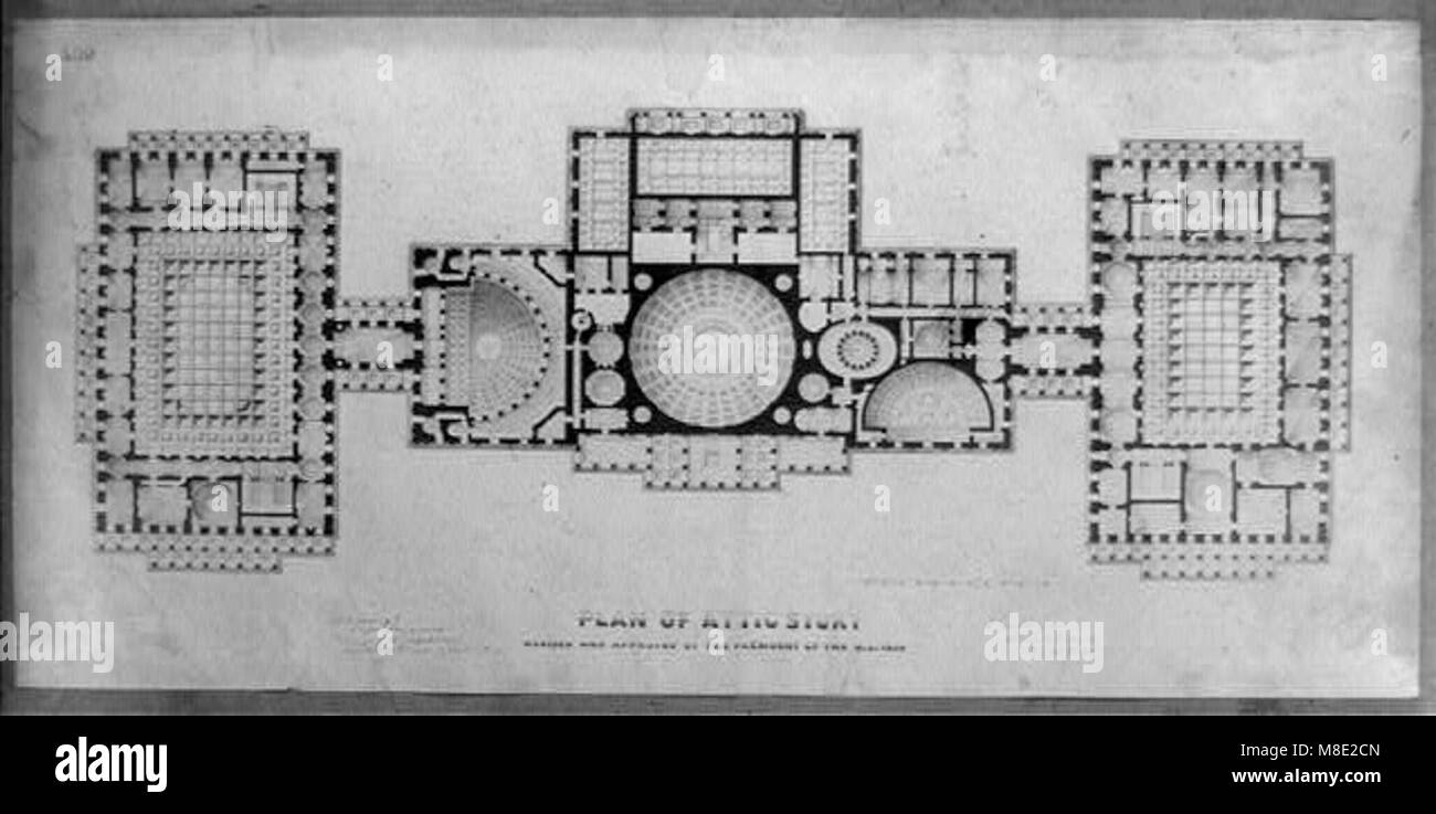 This 1853 architectural plan shows the revised design of the attic ...