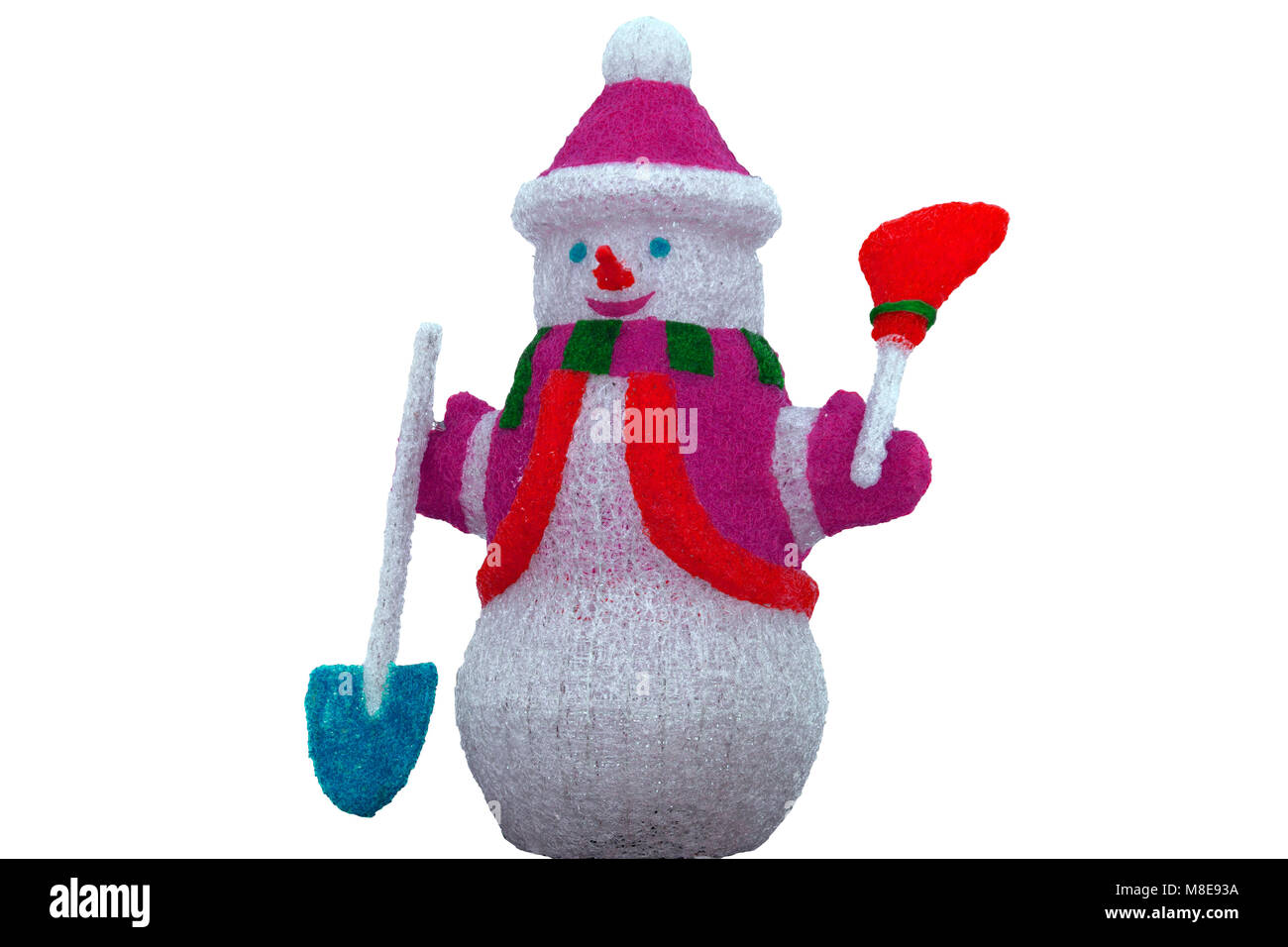 Happy snowman isolated on white background Stock Photo - Alamy