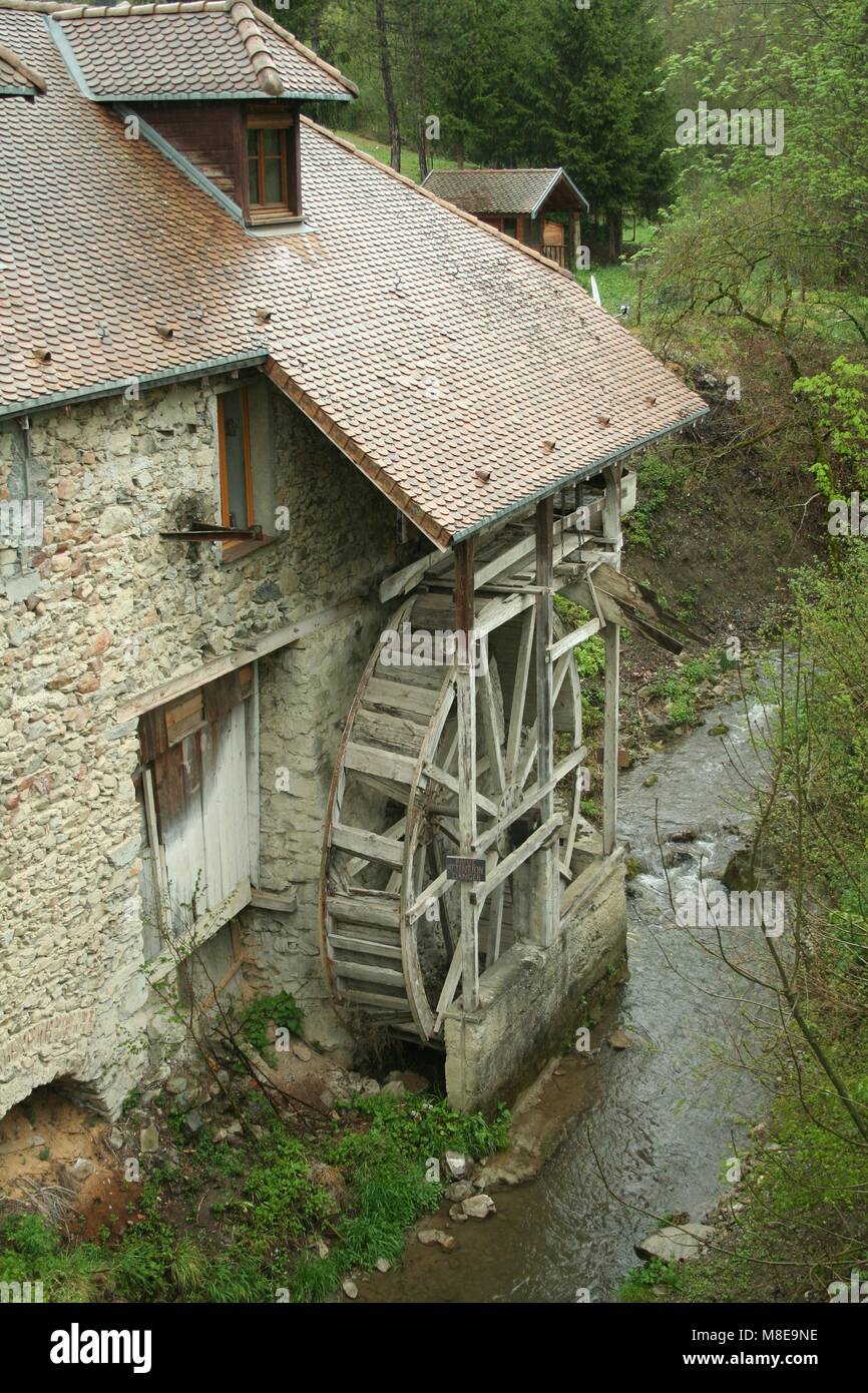 Medieval water mill in France Stock Photo Alamy
