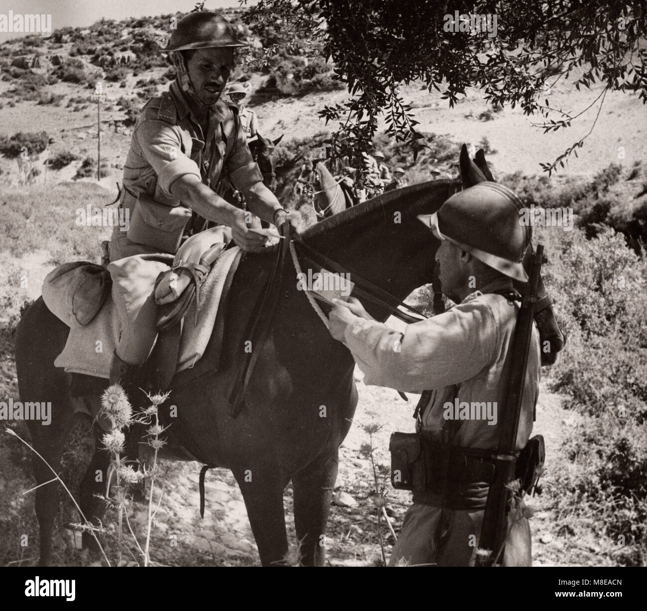1943 Syria - Trans-Jordan or Trans-Jordanian Frontier Force TJFF army regiment Stock Photo