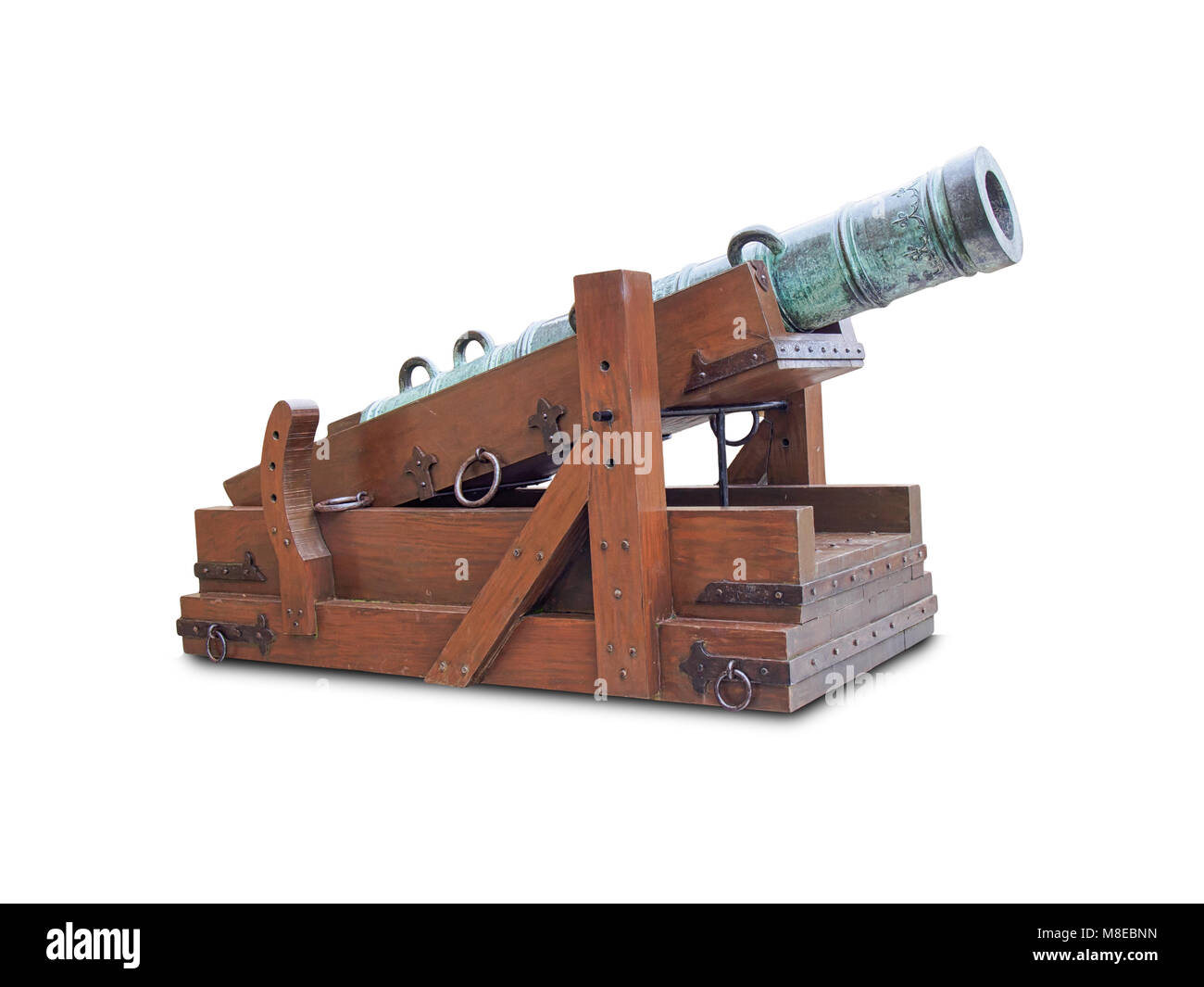 Ancient cannon isolated on white background Stock Photo
