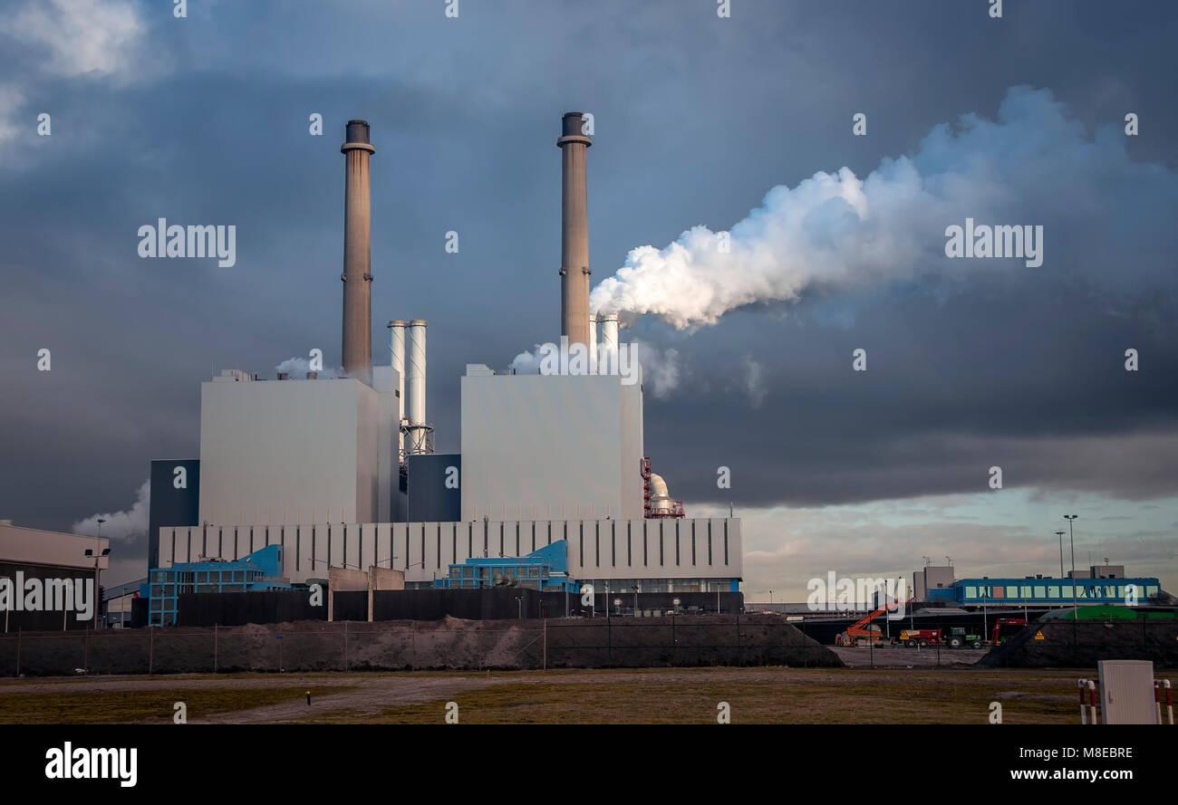 smoke and pollution from industry Stock Photo