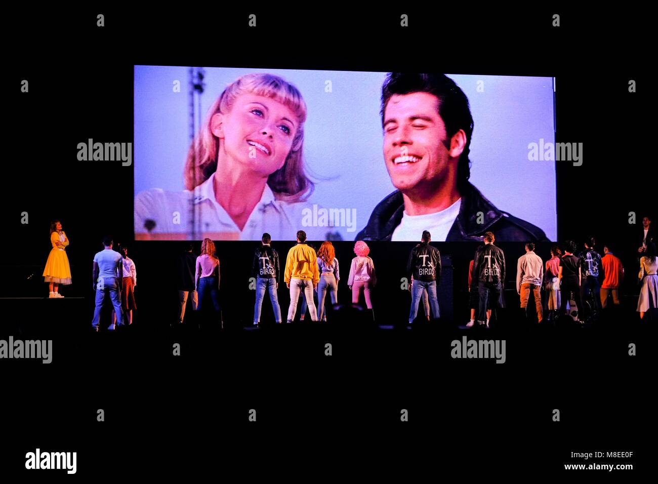 Yas Outdoor Park, Yas Island, Abu Dhabi, UAE -16th March, 2018: Gateway Park is Holding a Free Outdoor Cinema Presenting a Musical Movie 'Grease' by Paramount Channel. Credit: Fahd Khan/Alamy Live News Stock Photo