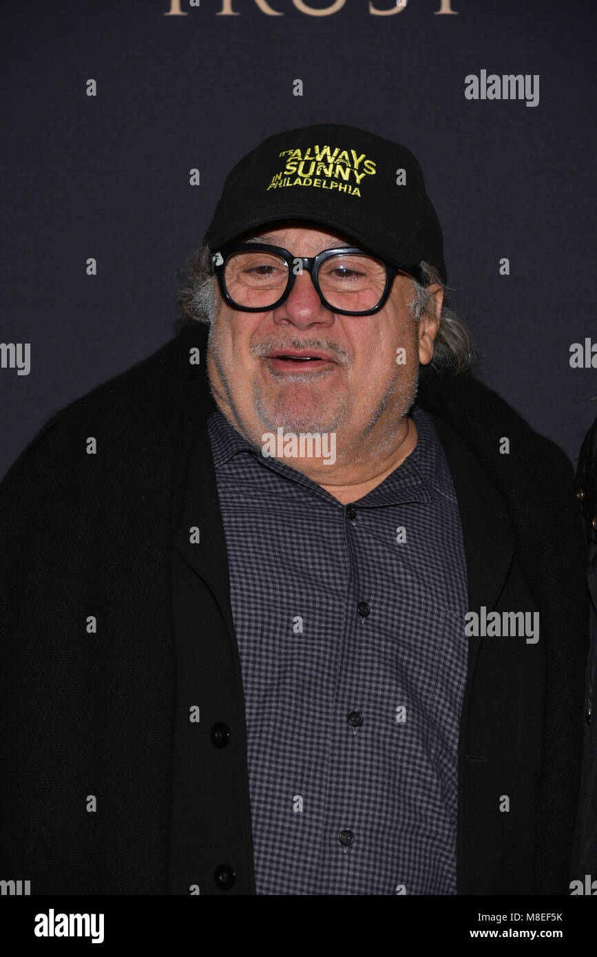 New York, USA . 15th March, 2018. Danny DeVito attends the 2018 FX Annual All-Star Party at SVA Theater on March 15, 2018 in New York City. Credit: Erik Pendzich/Alamy Live News Stock Photo