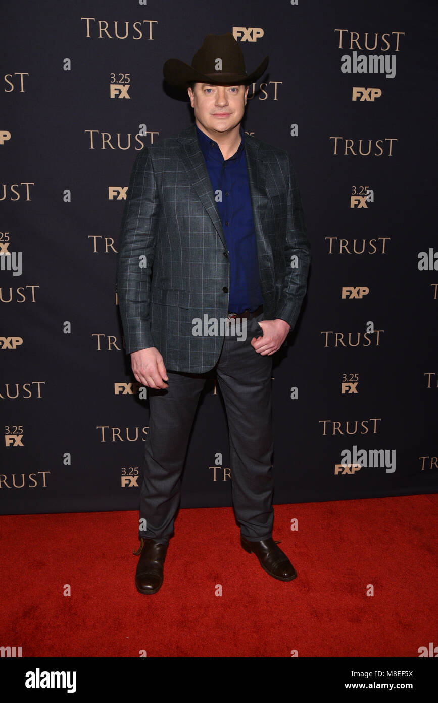 New York, USA . 15th March, 2018. Brendan Fraser attends the 2018 FX Annual All-Star Party at SVA Theater on March 15, 2018 in New York City. Credit: Erik Pendzich/Alamy Live News Stock Photo