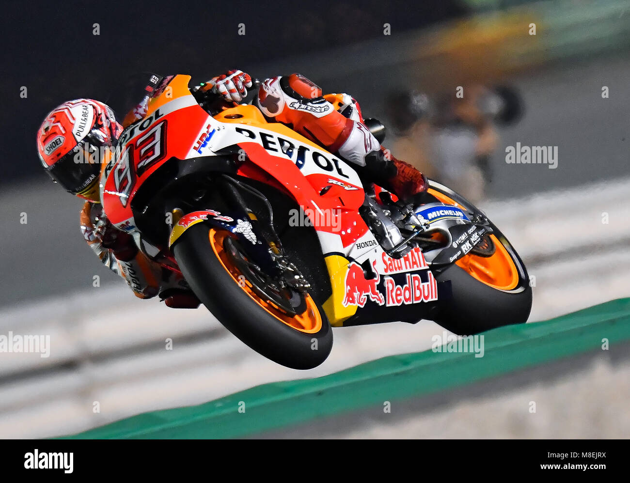 Doha Qatar 16th Mar 2018 Spanish MotoGP Rider Marc Marquez Of