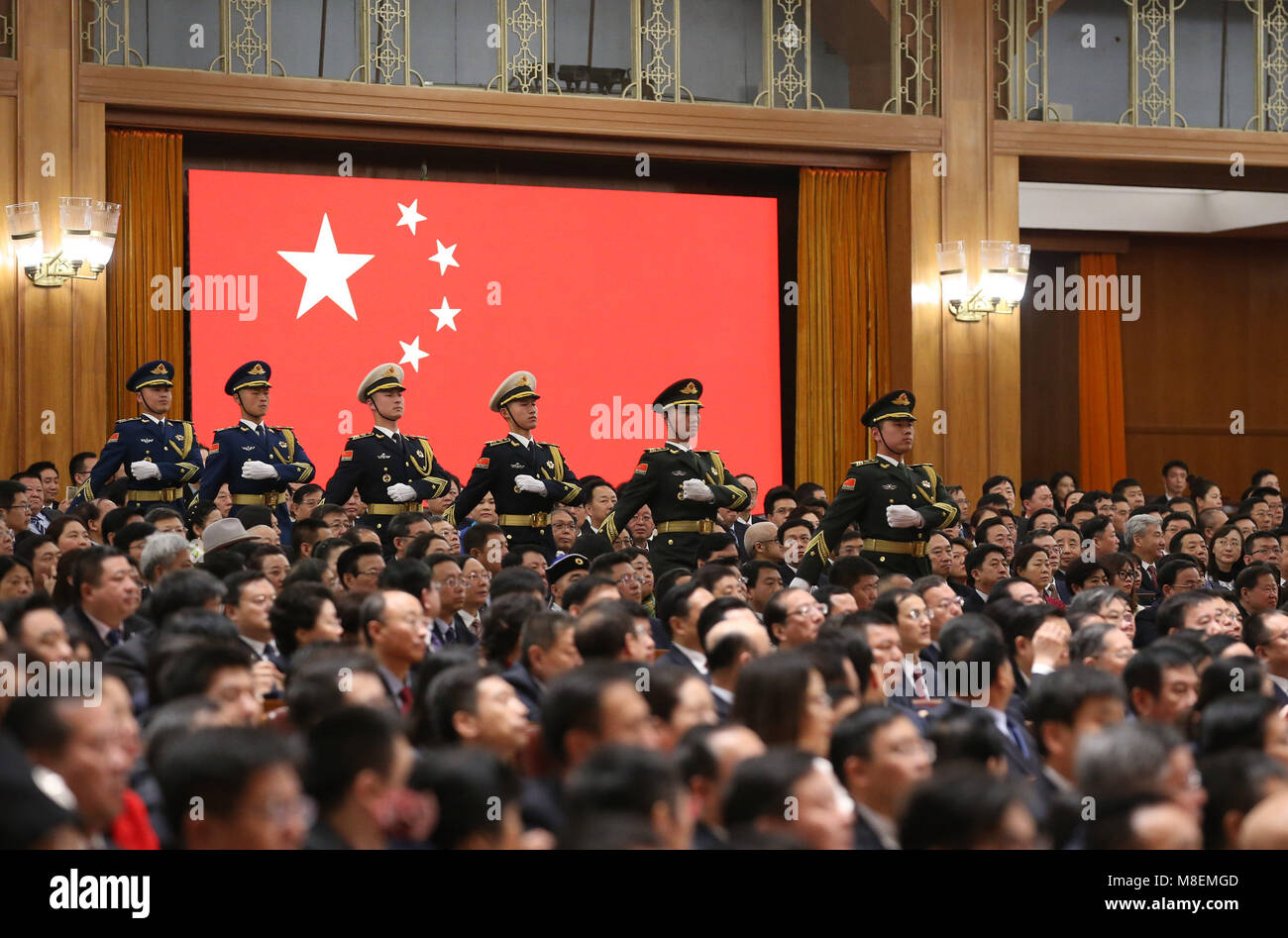 Beijing, China. 17th Mar, 2018. The guard of honor of the Chinese ...