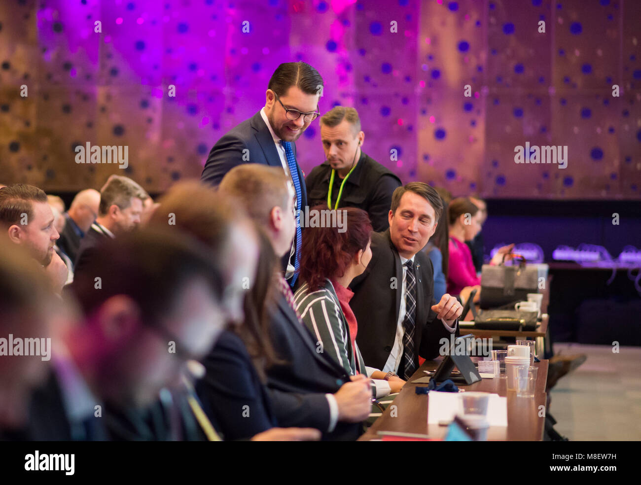 Stockholm, Sweden, March 17, 2018. Sweden Democrats (SD) Election Conference 2018. Credit: Barbro Bergfeldt/Alamy Live News Stock Photo