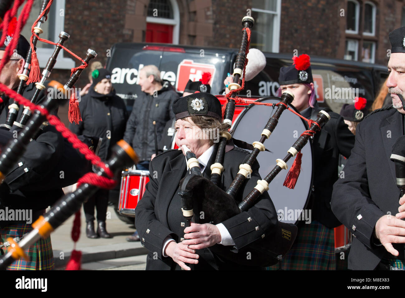 Woman playing the bagpipes hires stock photography and images Alamy