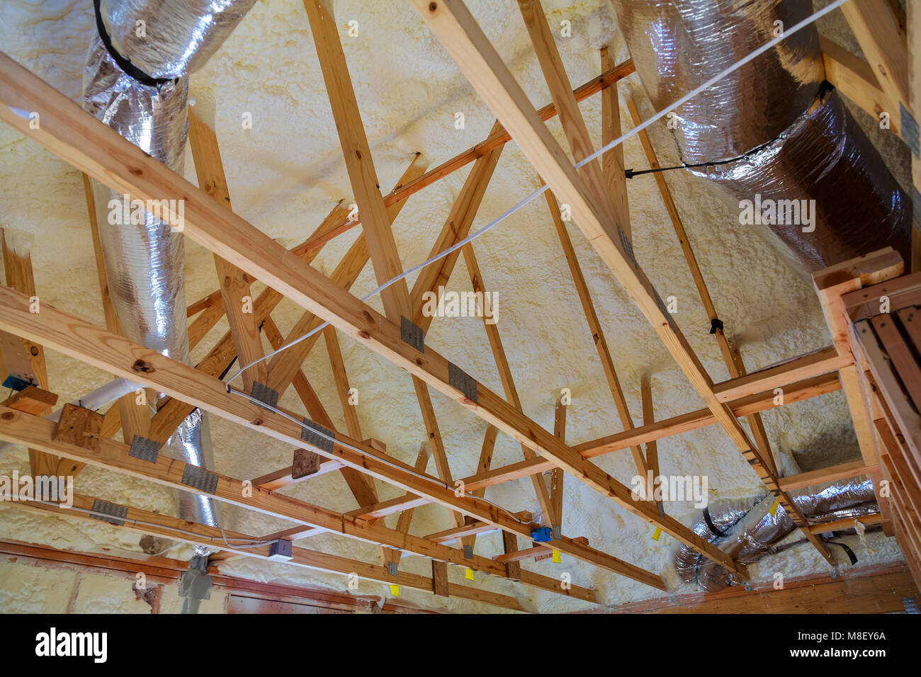 attic renovation and thermal insulation attic heating and cooling Stock