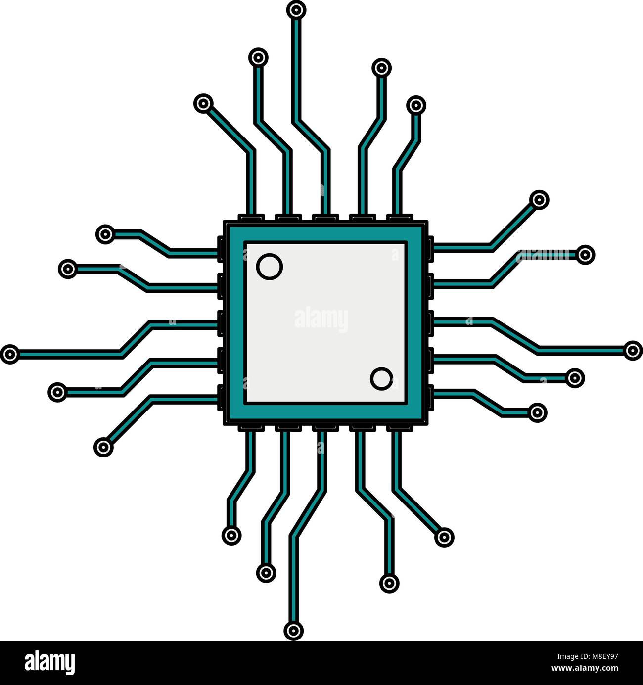 Microchip technology isolated vector illustration graphic design Stock Vector