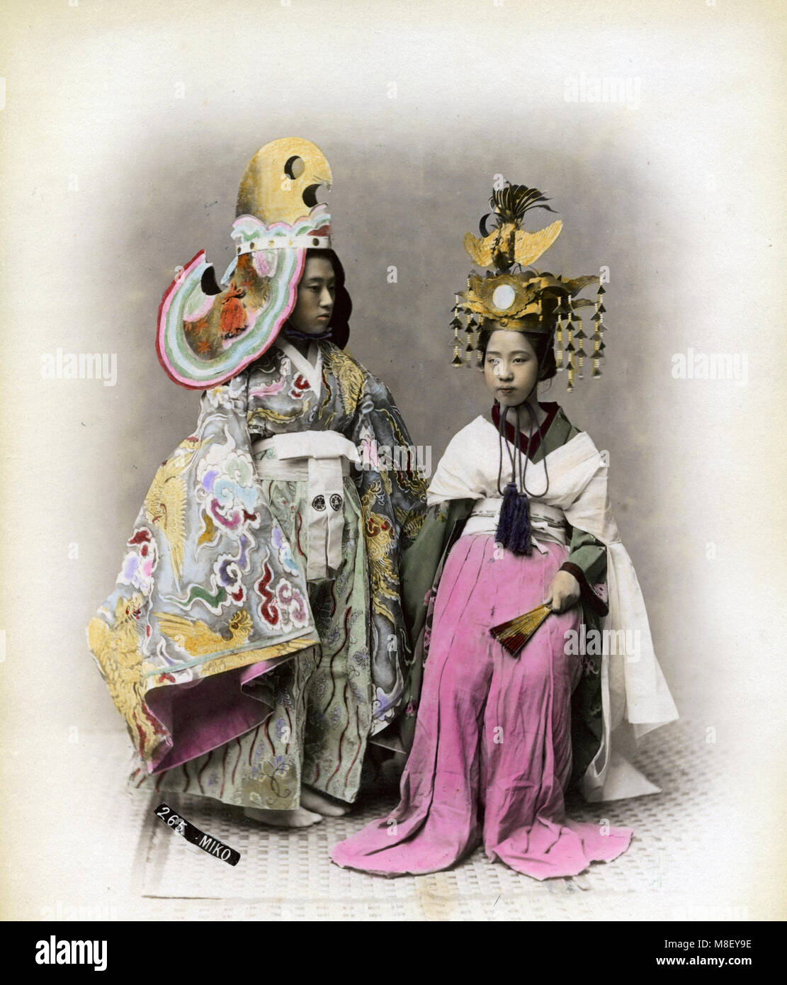 c.1880s Japan - Japanese actors in costume Stock Photo