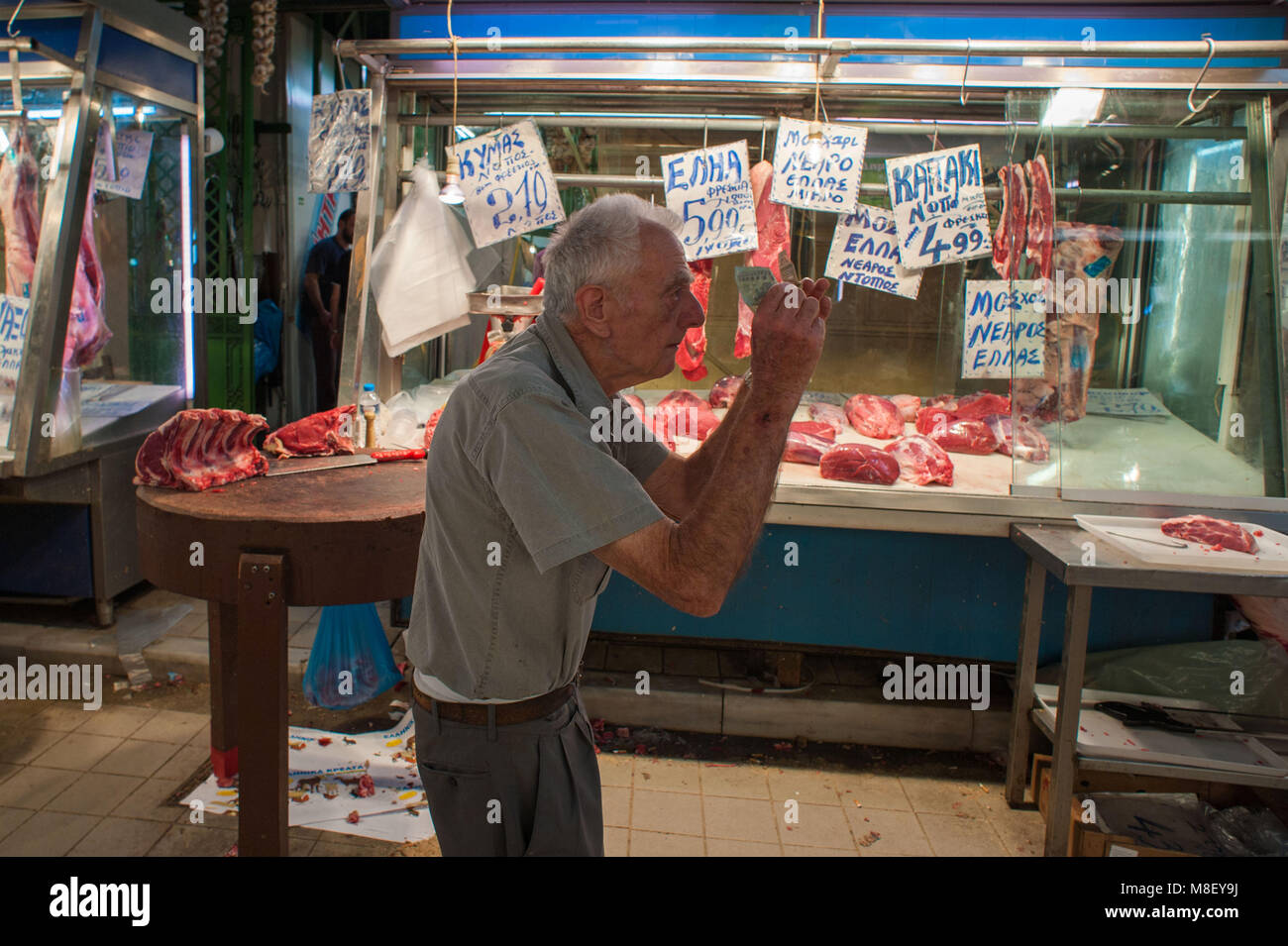 Athens. Athinas meat market. Greece Stock Photo Alamy