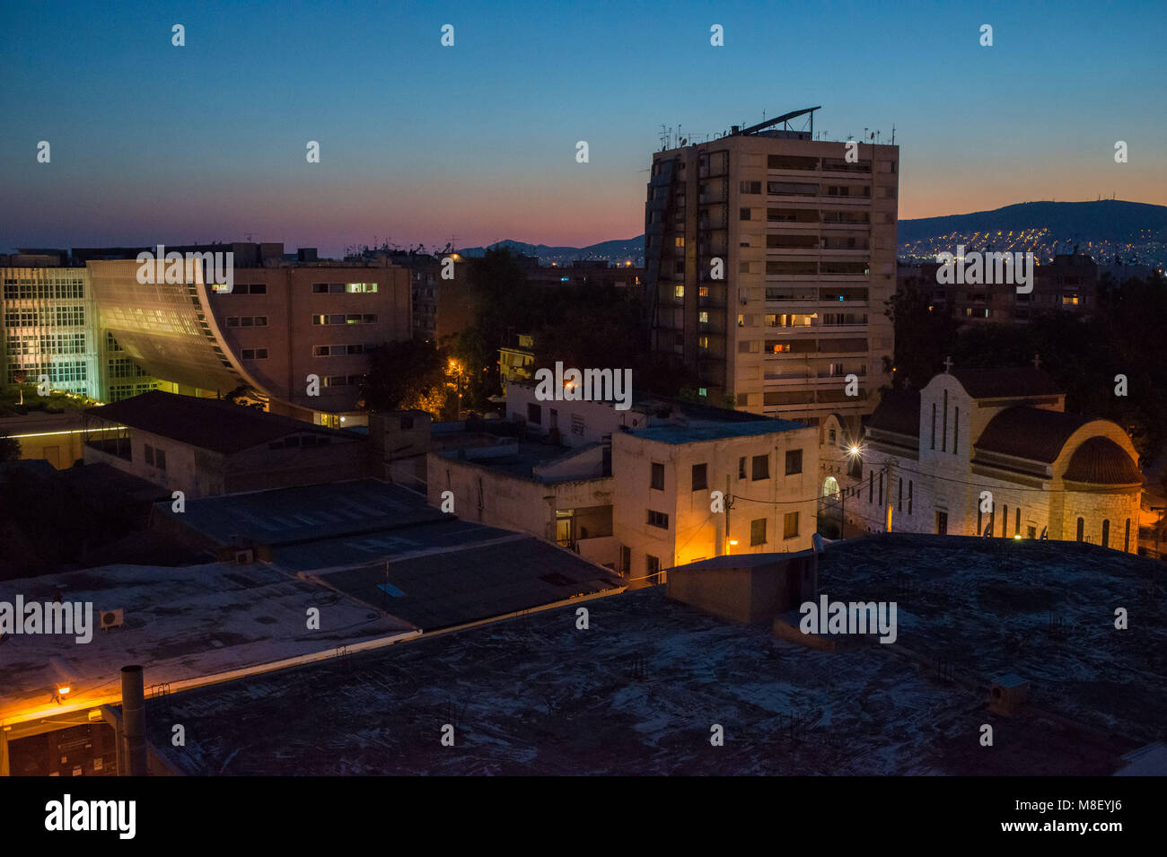 Athens. Urban landscape by night. Greece. Stock Photo