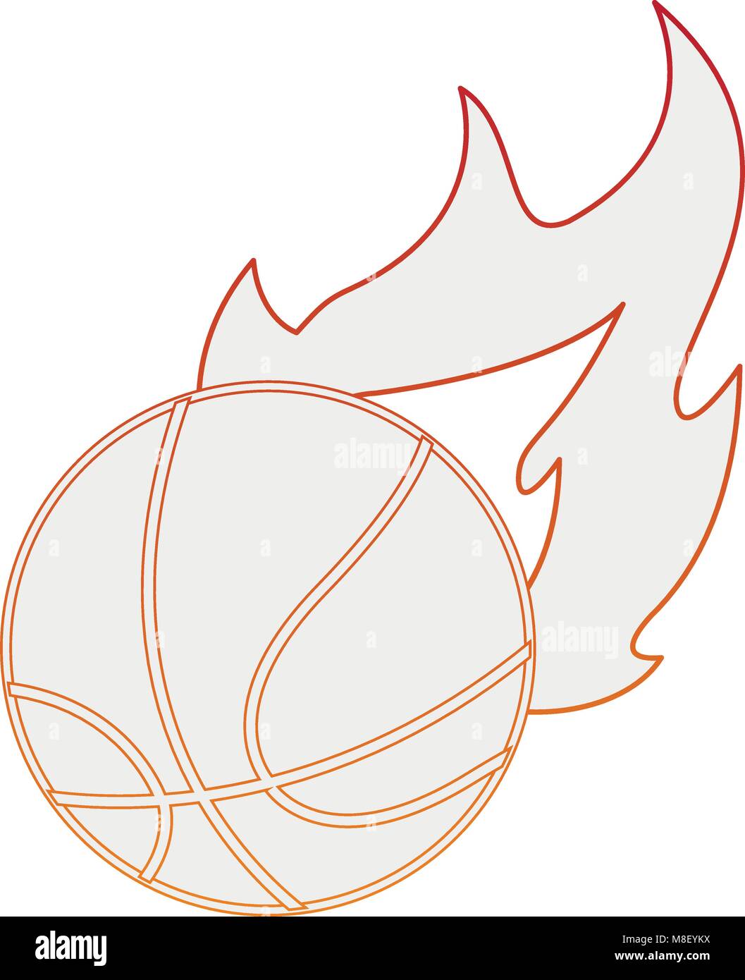 Basketball On Fire Drawing