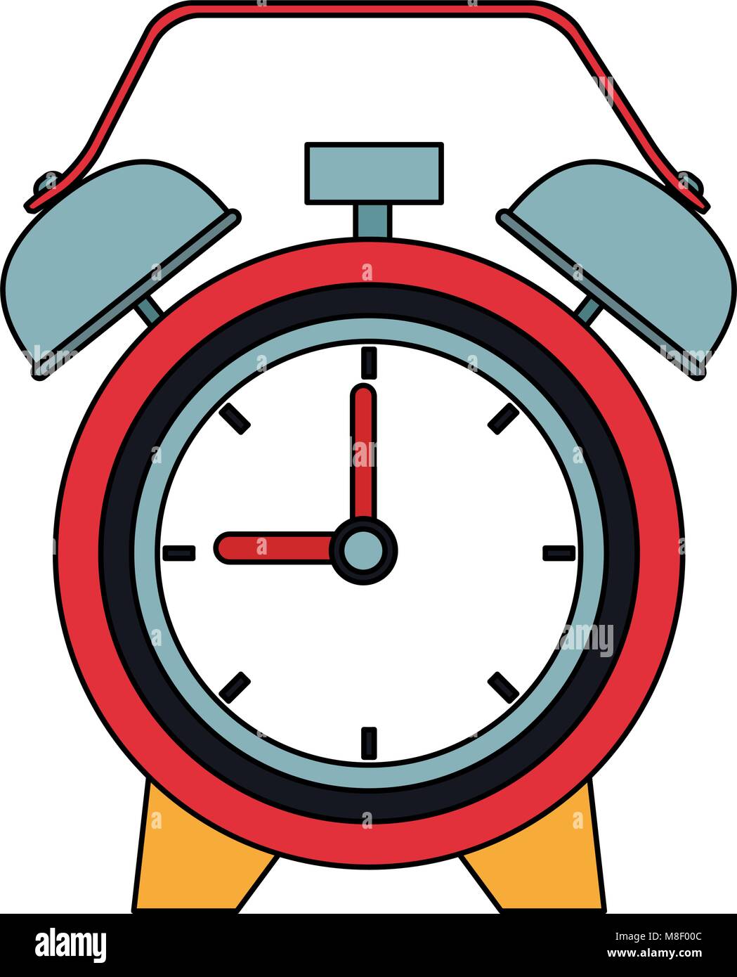 Vintage alarm clock with bells vector illustration graphic design Stock ...
