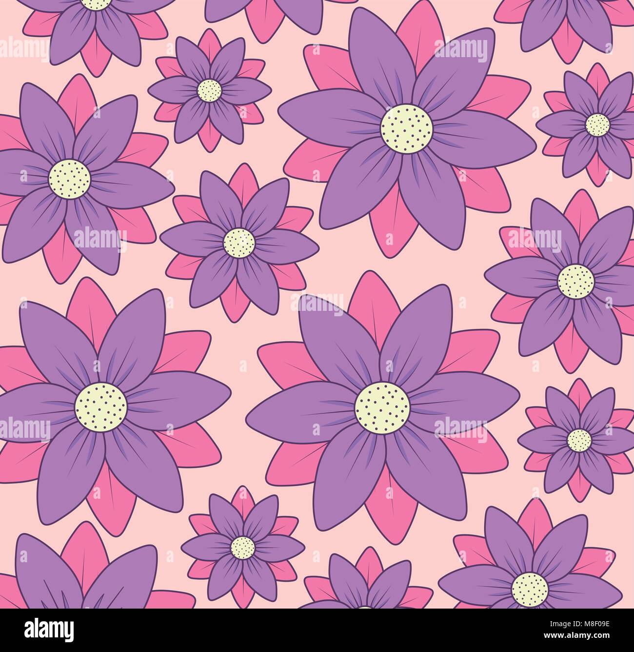 background of beautiful flowers, colorful design. vector illustration ...
