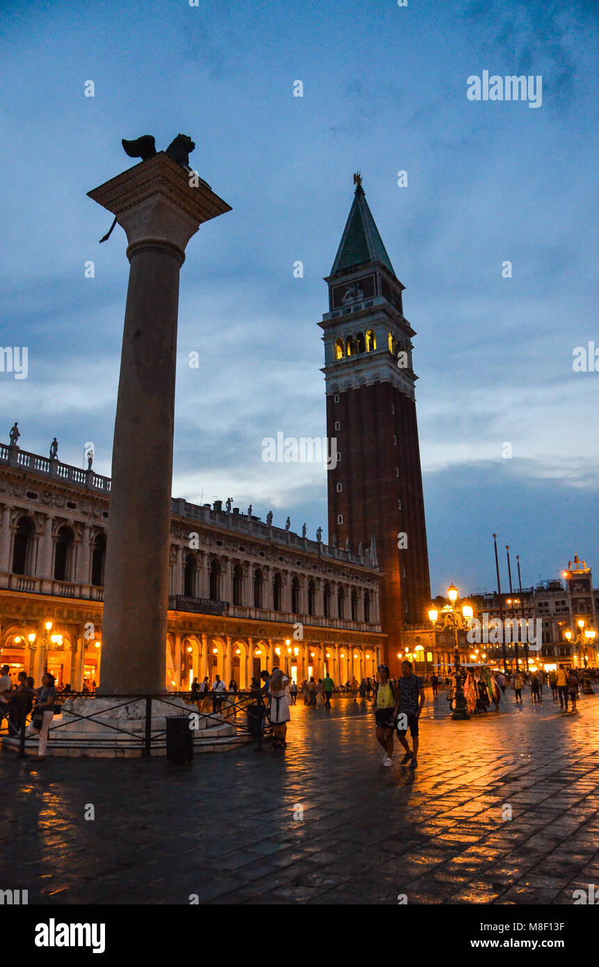 St Mark's Square at Night Stock Photo