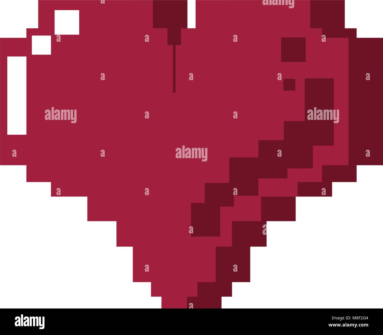 Pixelated heart symbol vector illustration graphic design Stock Vector ...