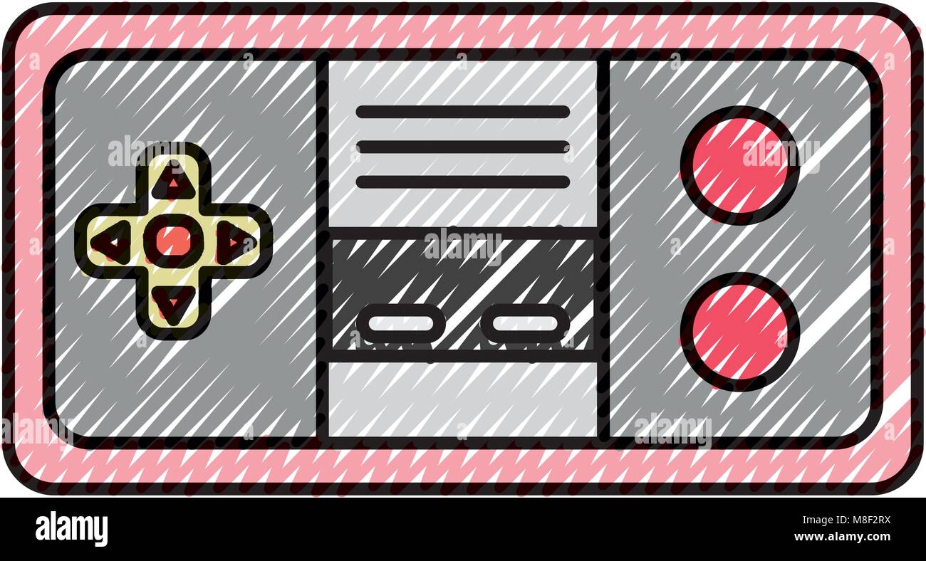 doodle electronic videogame console technology to play Stock Vector ...
