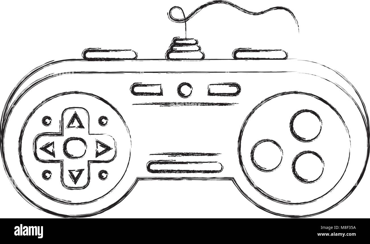 grunge videogame console control with button design Stock Vector Image ...