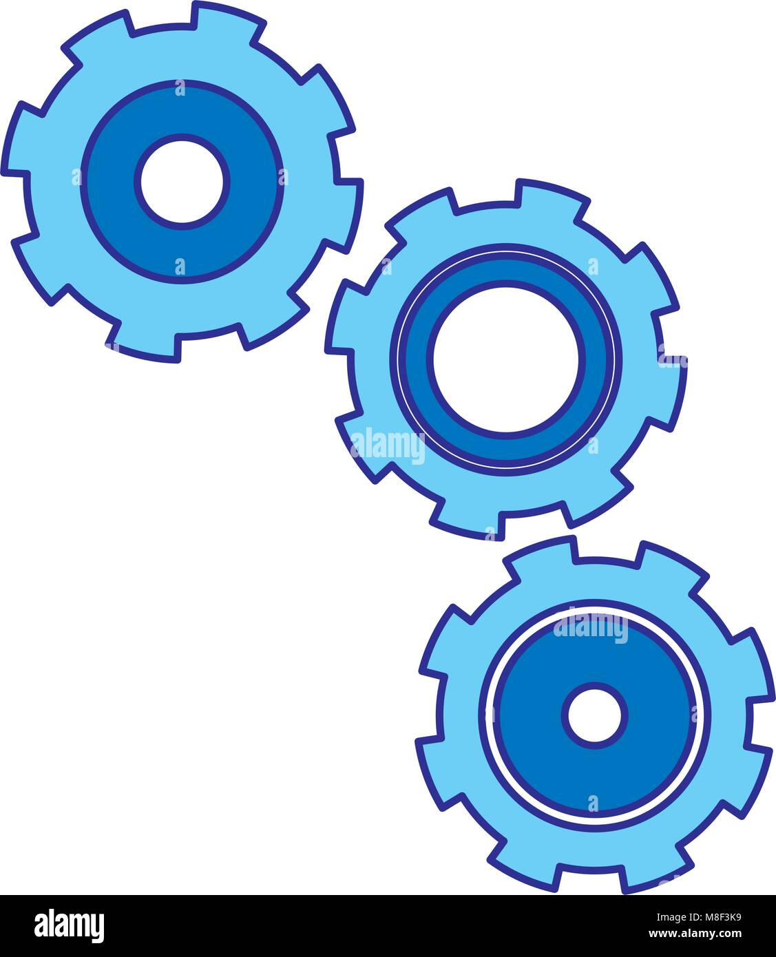 duo color engeneering gears process industry machine Stock Vector Image ...
