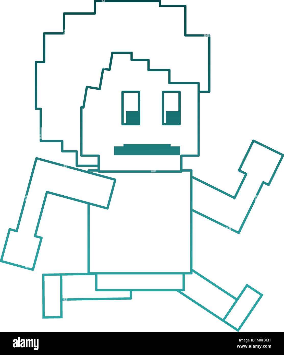 Pixel art character running hi-res stock photography and images - Alamy