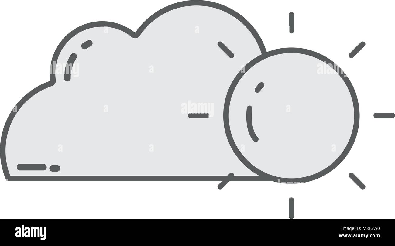 line nature cloud and sun weather design Stock Vector Image & Art - Alamy