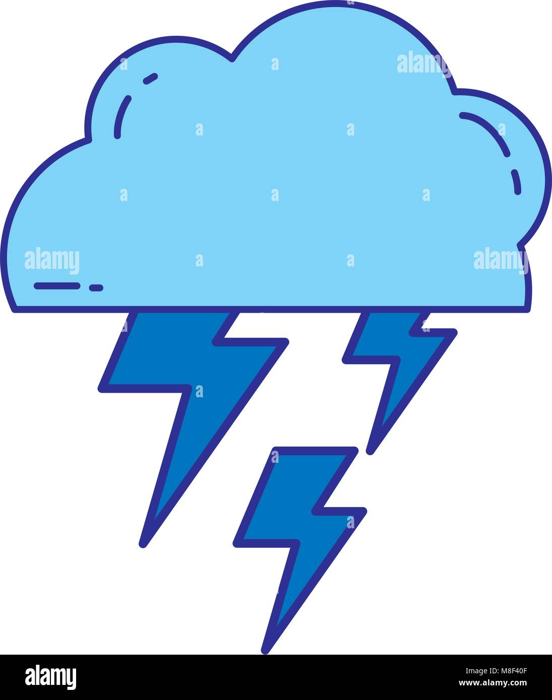 duo color cloud with thunders weather to electry rays Stock Vector ...