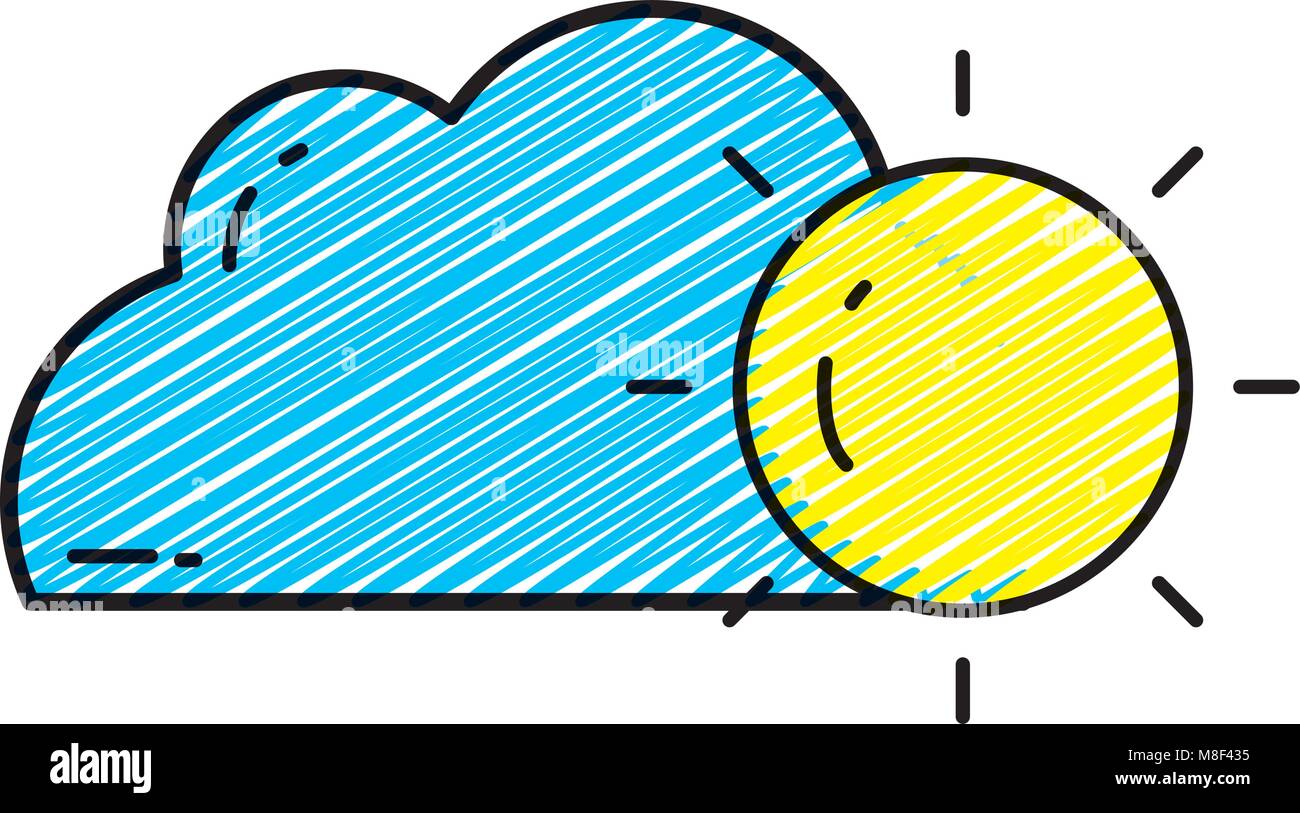 doodle nature cloud and sun weather design Stock Vector Image & Art - Alamy