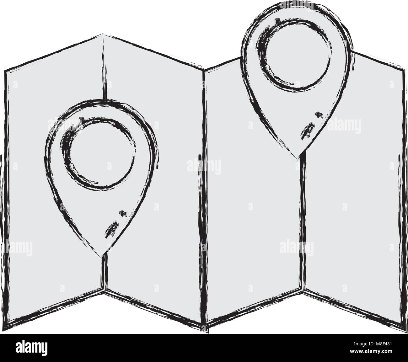 grunge global map with location symbols to travel Stock Vector Image ...