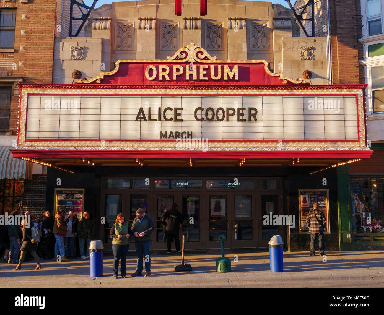 The Orpheum Theater, Madison, Wisconsin. Alice Cooper headlining. Stock Photo