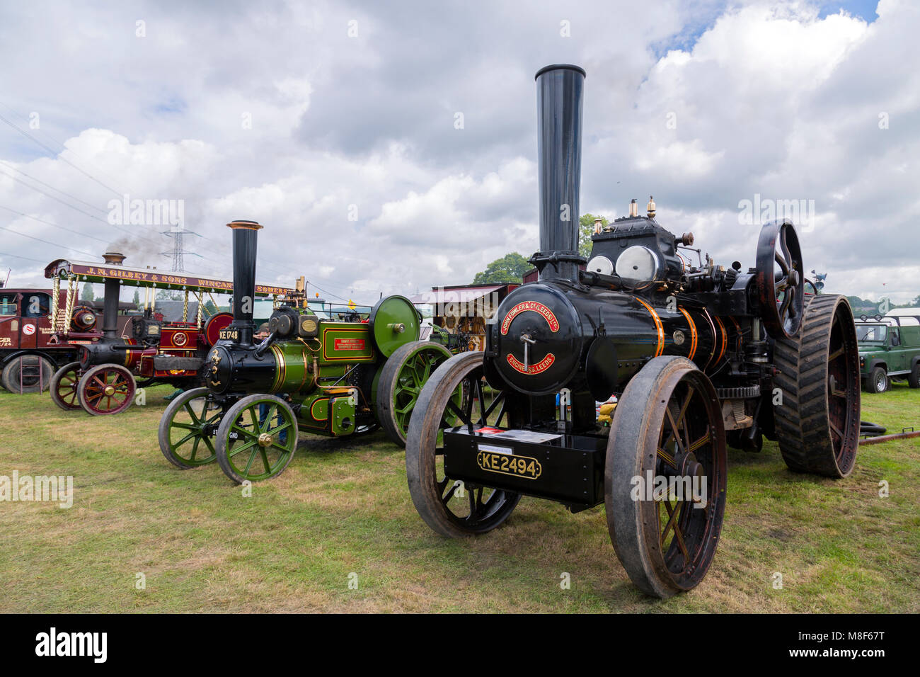 A display of different traction and showman's engines at the 2017 Norton Fitzwarren Steam Rally, Somerset, England, UK Stock Photo