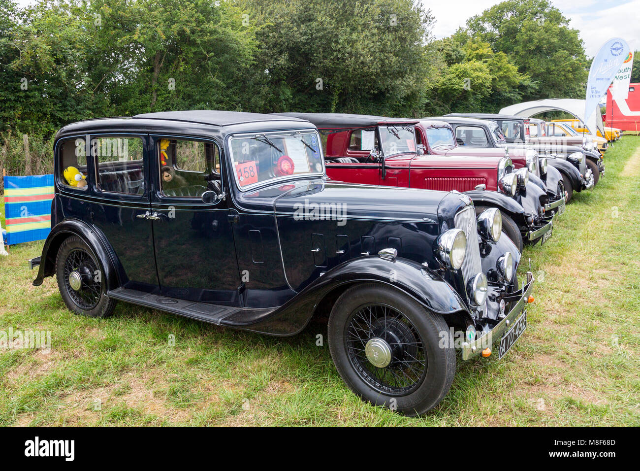 A selection of Austin 10 Drivers Club cars at the 2017 Norton Fitzwarren Steam Rally, Somerset, England, UK Stock Photo