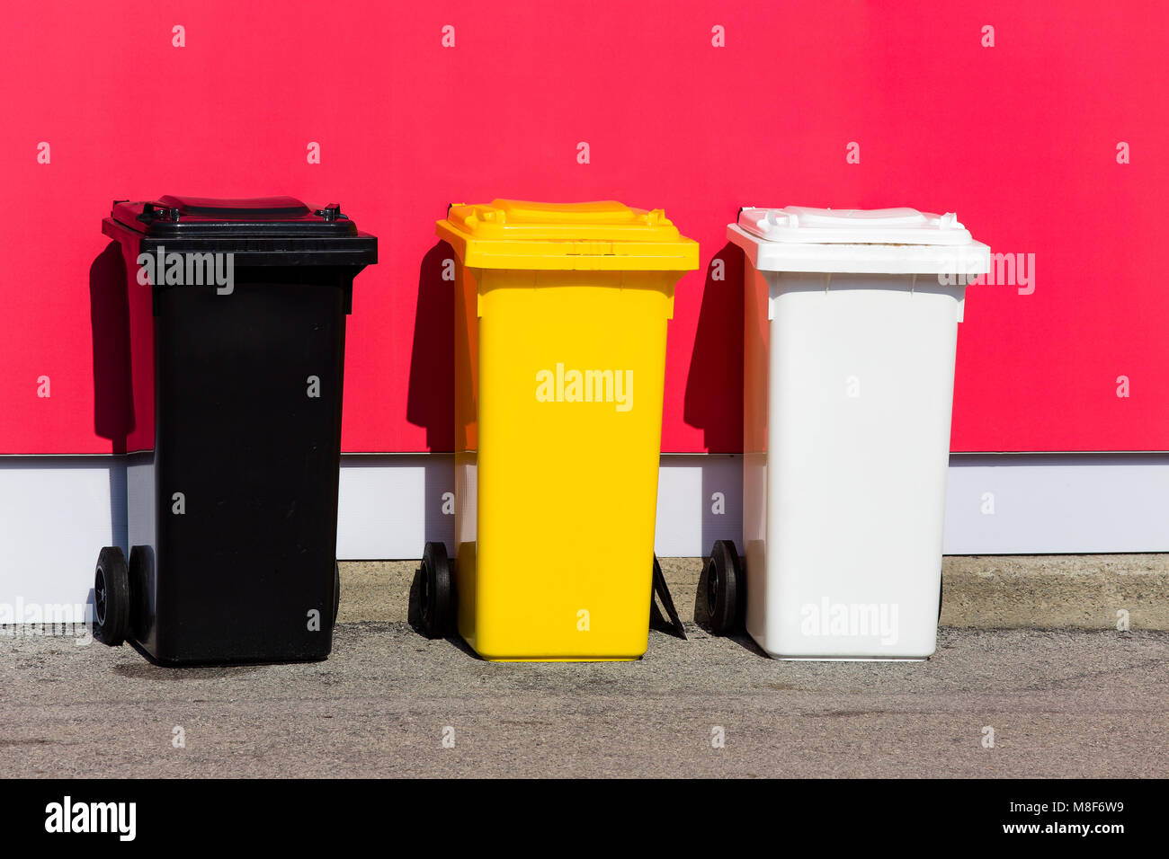 Three recycling bins hi-res stock photography and images - Alamy