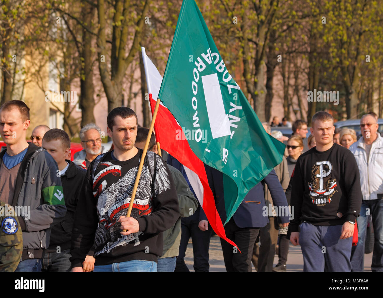 3rd Kielce Memory March at celebration 76th anniversary of Katyn massacre (The 1940 massacre of Polish officers, police officers and civilians) Stock Photo