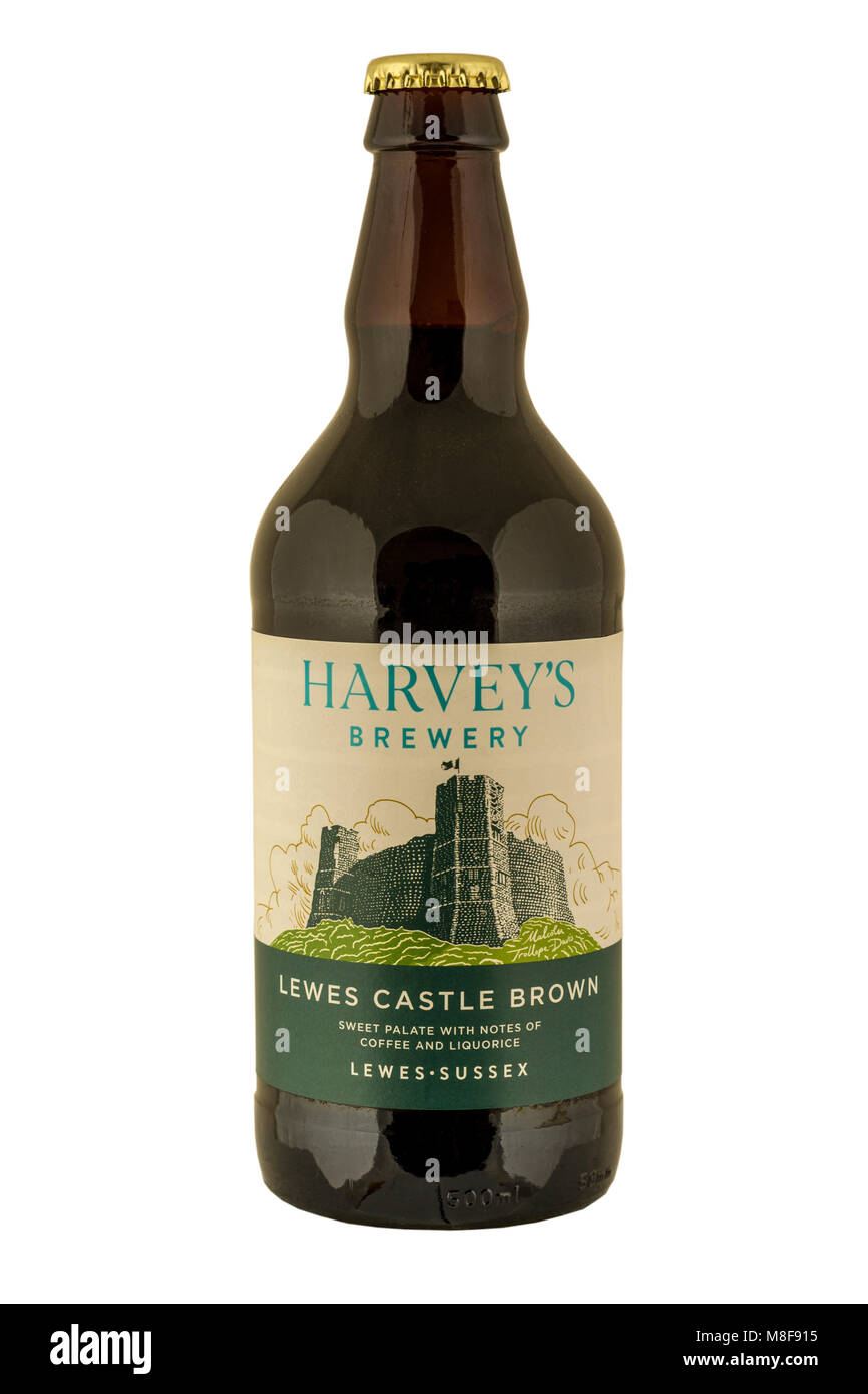 Harvey's of Lewes Brewery Lewes Castle Brown Bottled Beer Stock Photo Alamy