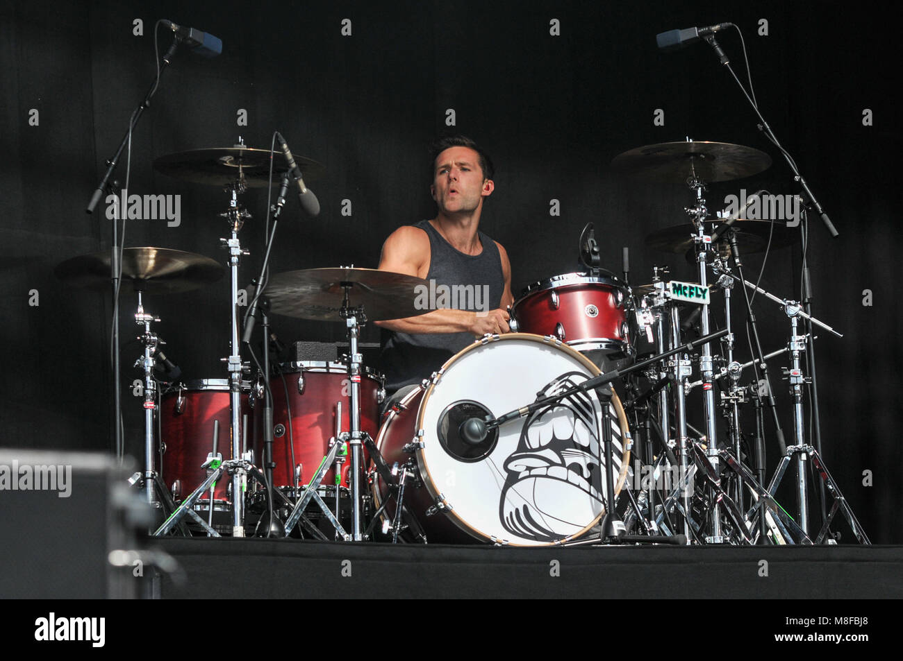 Harry Judd Performing With Mcfly On Stage At A Festival In The UK In Harry Judd Performing With Mcfly On Stage At A Festival In The UK In