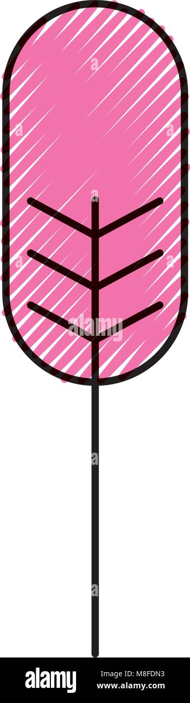 cartoon geometric tree nature spring concept vector illustration ...