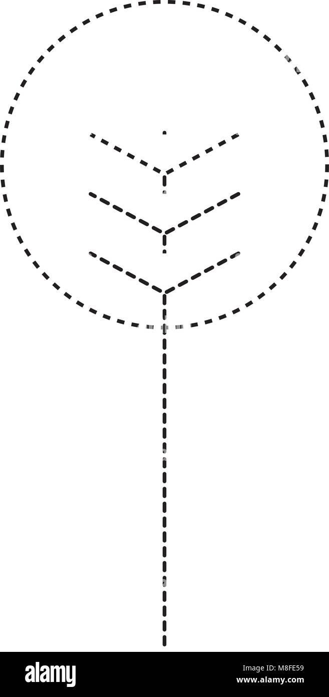 cartoon geometric tree nature spring concept vector illustration dotted ...