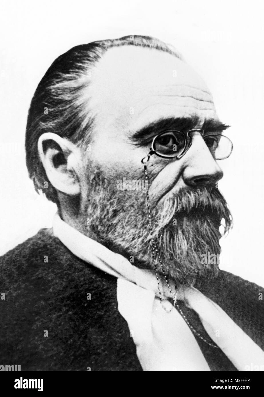 Emile Zola (1840-1902), portrait of the French author, date unknown. Stock Photo