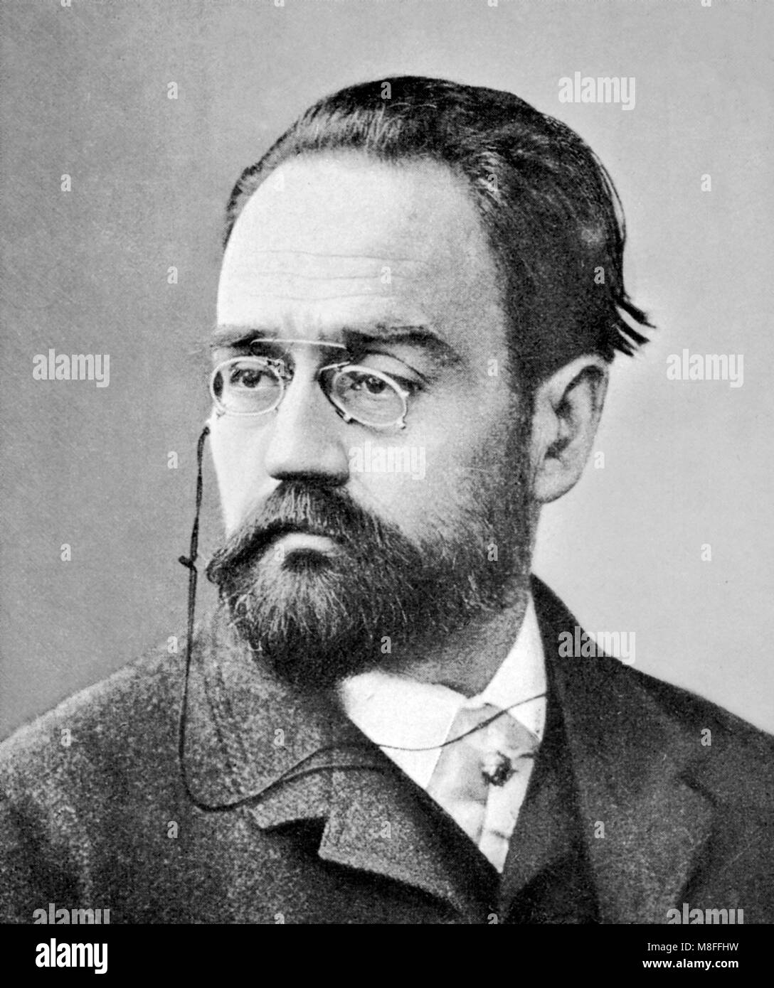 Emile Zola (1840-1902), portrait of the French author by Nadar, c.1881. Stock Photo