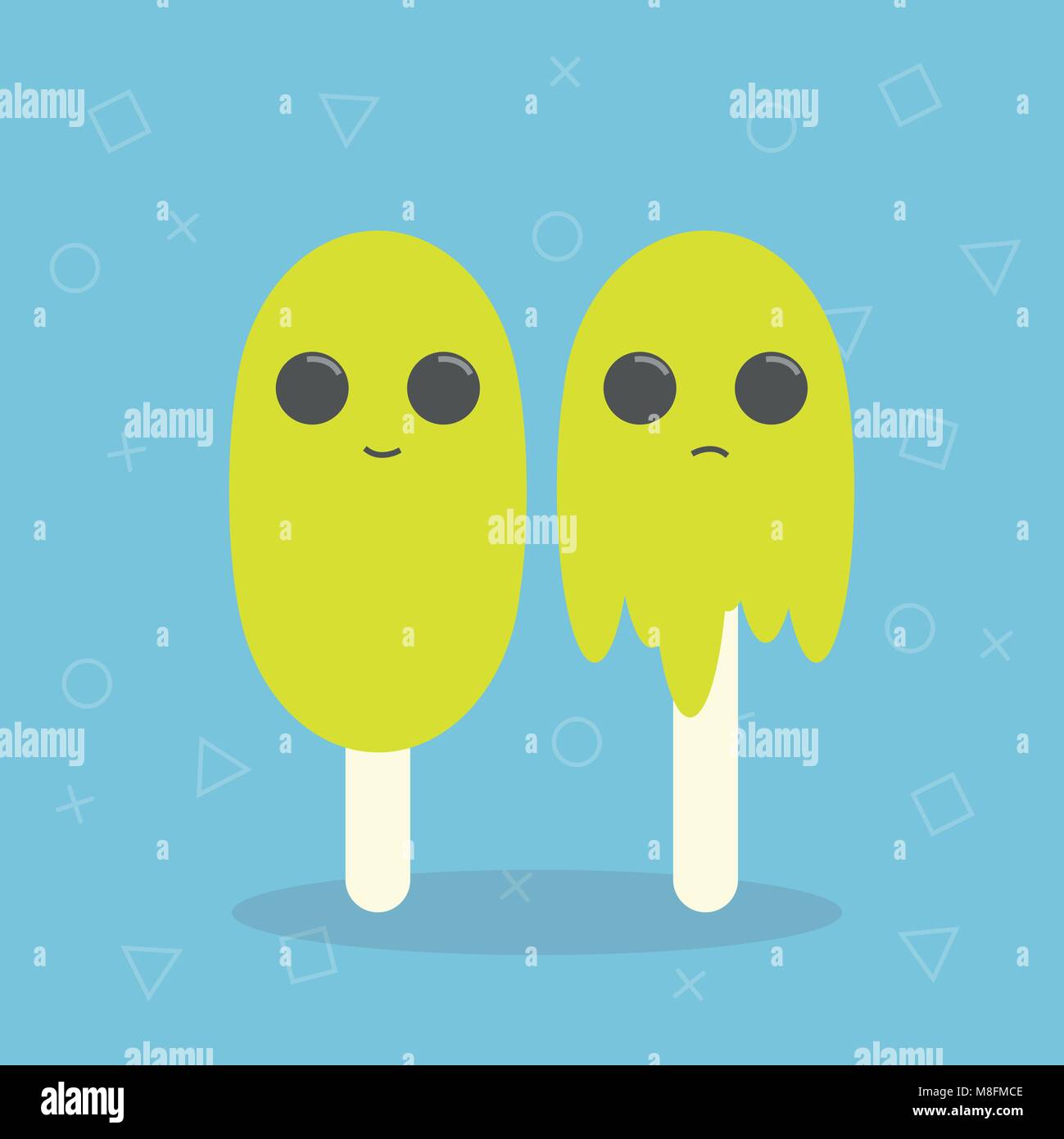 Cartoon ice cream. Vector illustration. Stock Vector