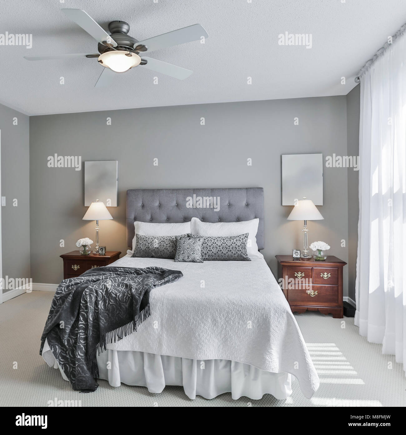 Bedroom old fashioned interior at new house Stock Photo - Alamy